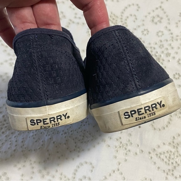 Sperry navy suede slip on sneakers size 9.5 - Picture 10 of 11